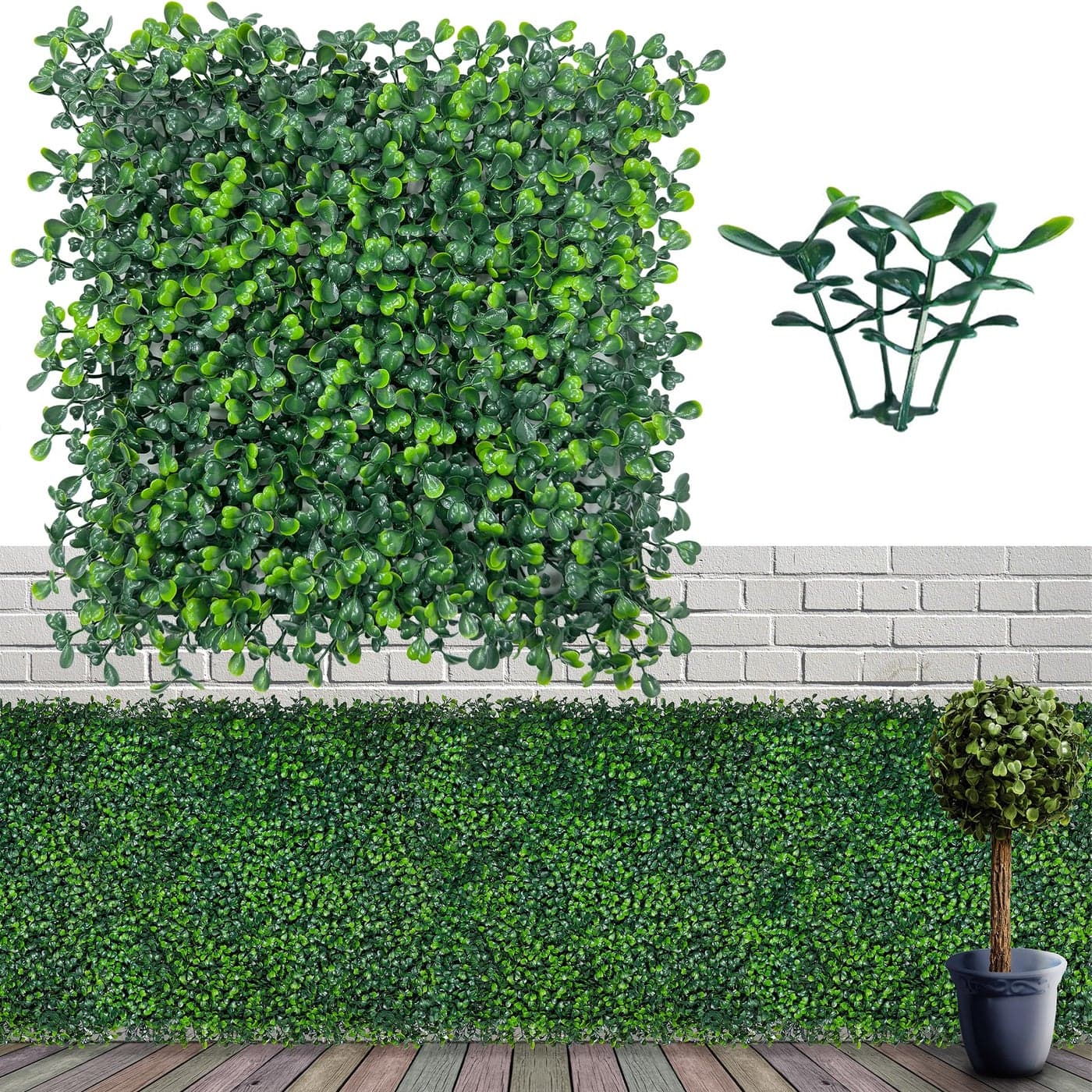 ODTORY Artificial Grass Wall Panel Backdrop10 X 10 12P84 sqft UVAnti Greenery Boxwood Panels for Indoor Outdoor Green Wall Decor Ivy Fence Covering Privacy