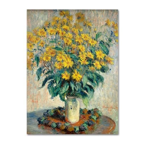 Trademark Fine Art Jerusalem Artichoke Flowers Artwork by Claude Monet, 14 by 19-Inch