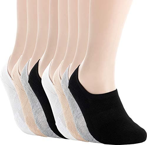 Pro Mountain No Show Socks Unisex Wide Toe Box For Health Y Heel Forefoot Size L Mix 8 Pack Cotton Cushion Footies Sneakers US Women 1012 Men 911