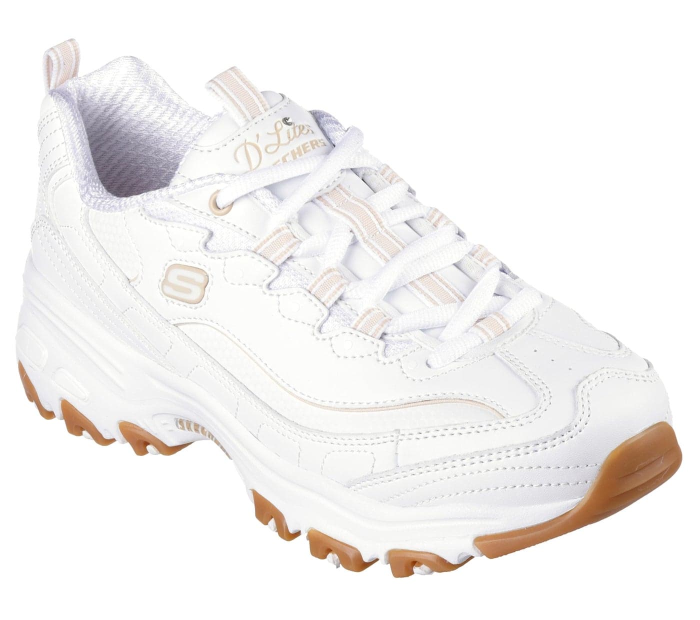 Skechers Women's D'Lites-Good Neutral Sneaker, White, 6