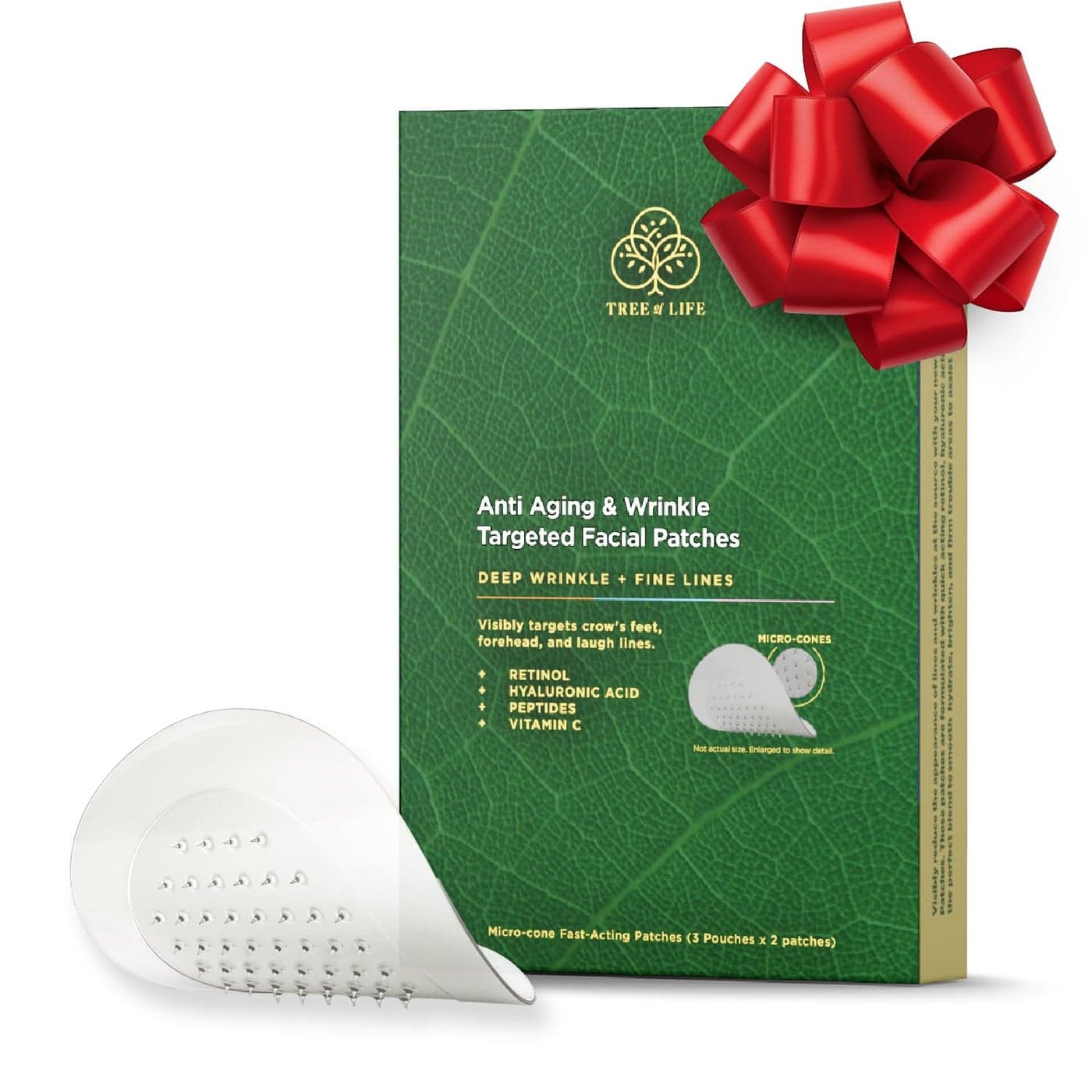 Deep Wrinkle Targeted Patches with Advanced Retinol Hyaluronic Acid Vitamin C and Peptides for Forehead and Between Eyes 6 Patches