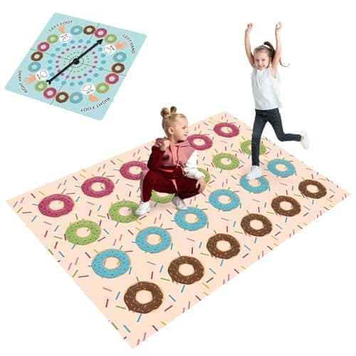 Drydiet Donut Party Game with 59 x 41 Inches Donut Mat Spinner Quadruped Piata Decorations Candy Spa Party Game Sleepover Girls