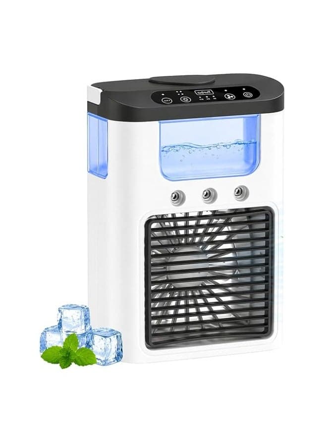 Alltec Portable Mini Air cooler Fan With Water Tank 3 Speed USB Personal Cooling Fan For Home & Office Use -Gray & White