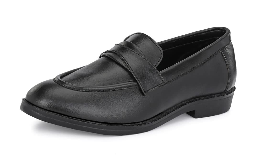 MACTREE Men's Black Synthetic Leather Formal Loafers - 43 UK