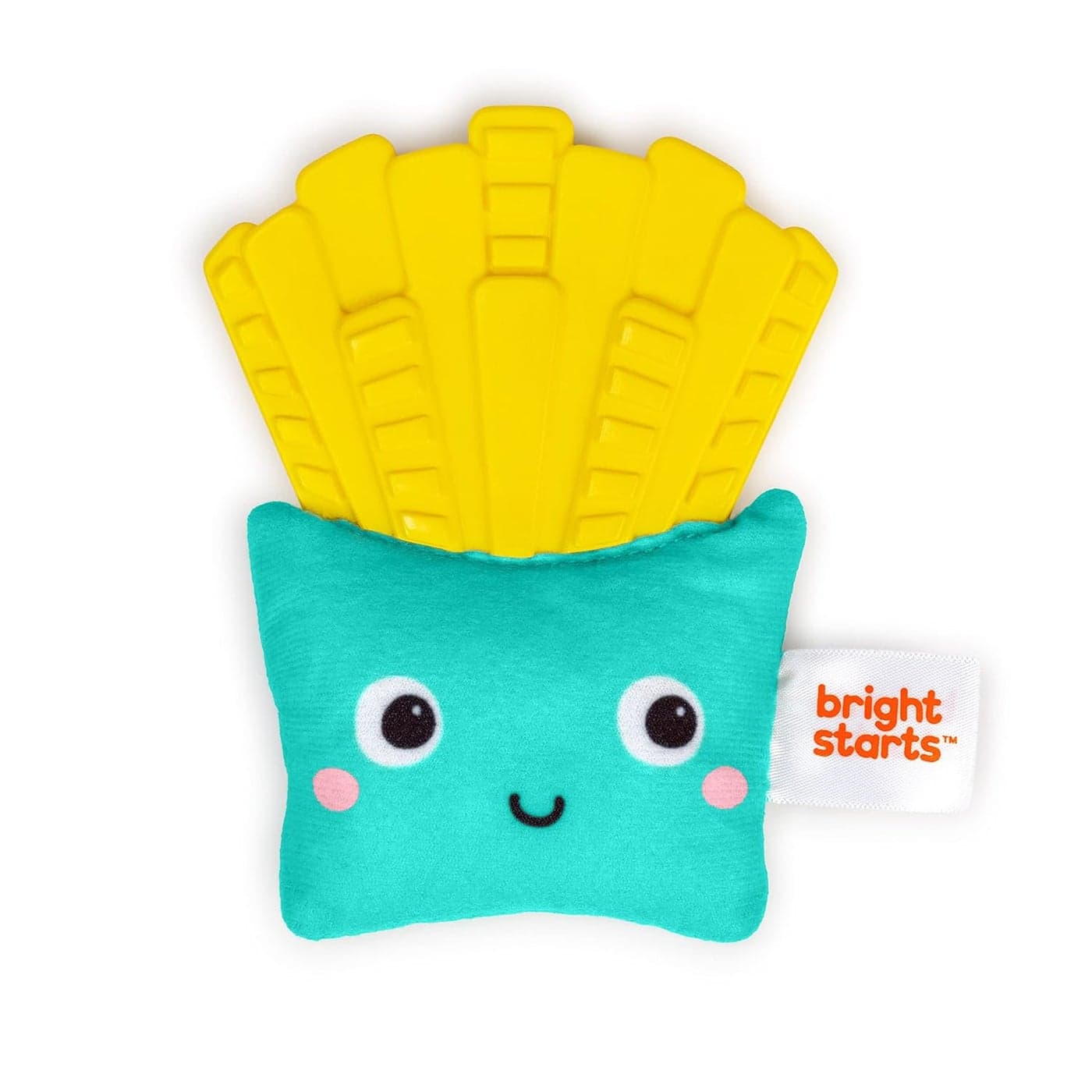 Bright Starts Side of Smiles French Fry Teether Toy with Crinkle Textures Baby Teething Toy BPA Free Unisex 3 Months