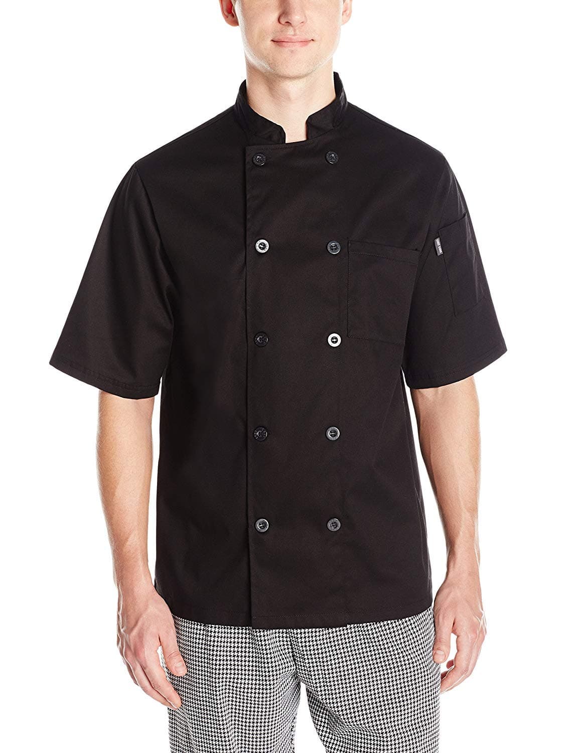 Chef Code mens Short Sleeve Unisex Classic Coat Chef s Jacket Black 4XLarge US