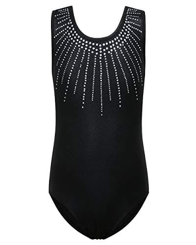 BAOHULU Gymnastics Leotards for Girls Shiny Jewels Kids Athletic Apperal Dance Outfit B199_Black_6A