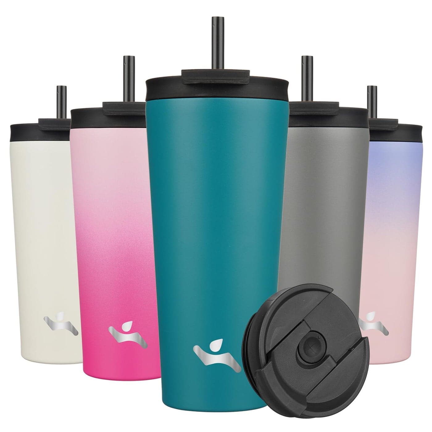 Konokyo 22 OZ Insulated Tumbler with Lid and 2 Straws Stainless Steel Water Bottle Vacuum Travel Mug Coffee CupBlue