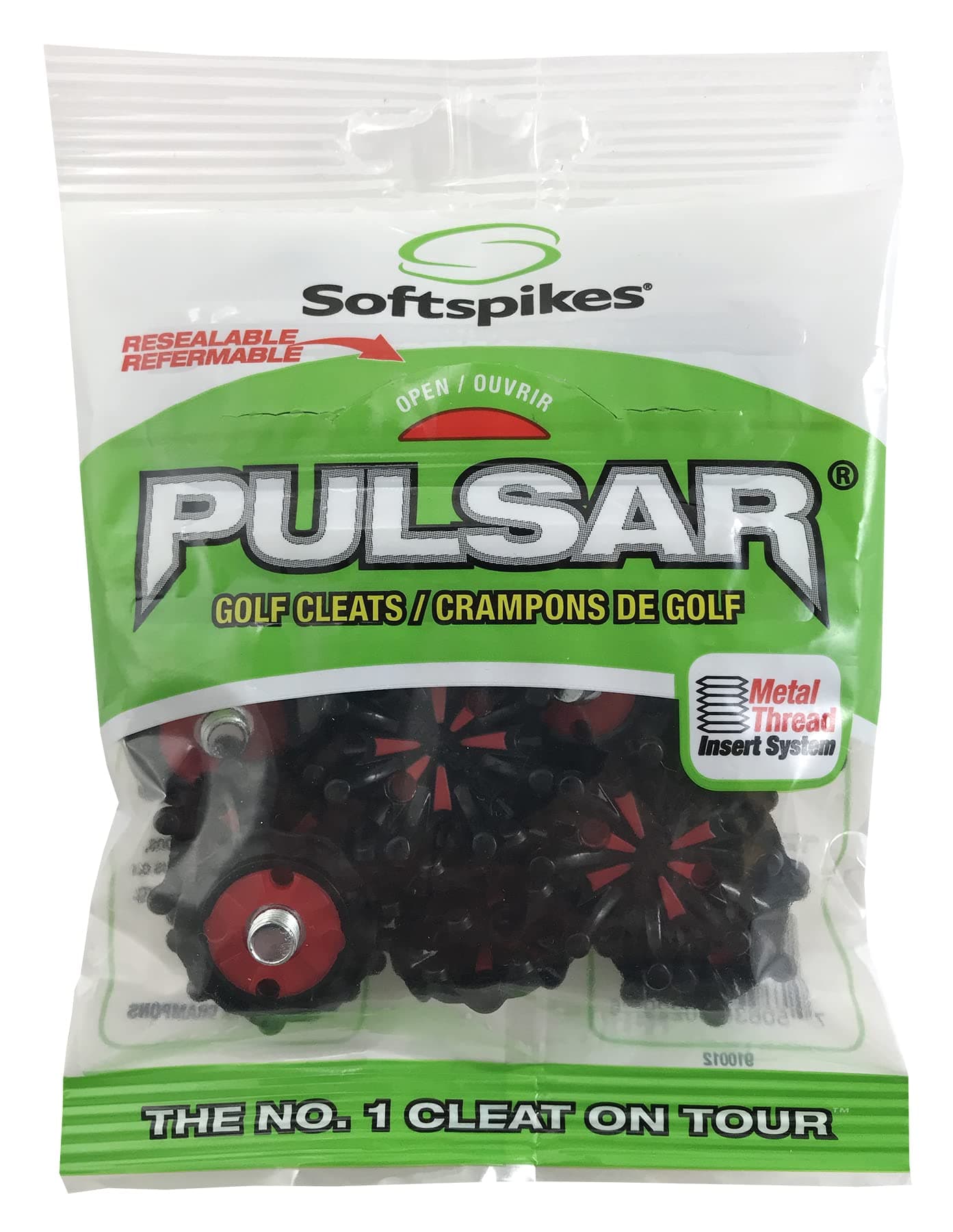 SOFTSPIKES unisex adult Small Metal Softspikes Pulsar Golf Cleats, Black, Clamshell US