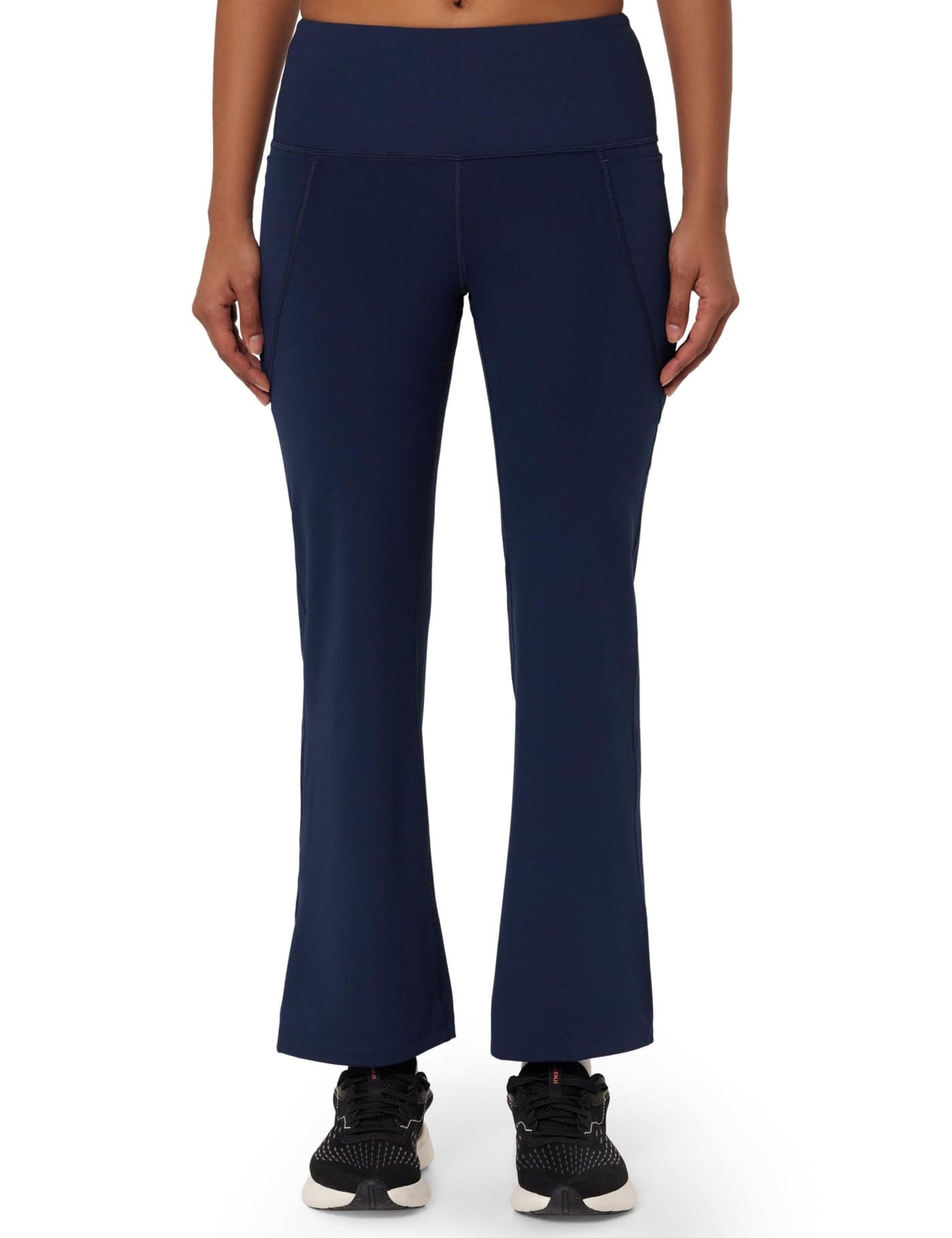 BlissClub Ultimate Flare Pants for Women Upto 5'4 ft | Ribbed Waistband, 4 Pockets | High Waist Trousers and Formal Pants for Office wear
