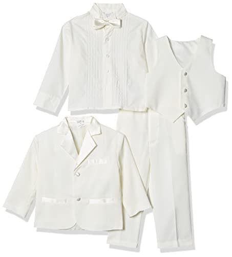Joey Couture Little Boys' Little Tuxedo No Tail Suit,Off White,2