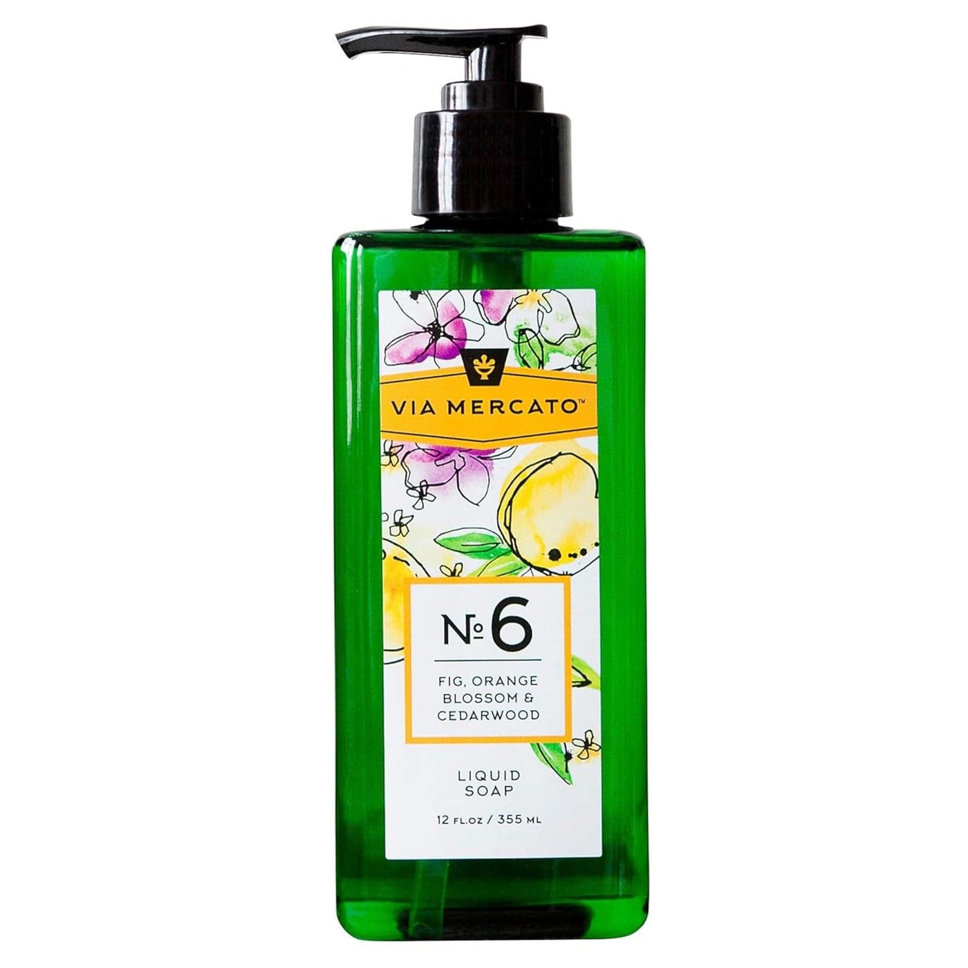 Liquid Soap Shea Butter Enriched 12 oz No 6 Fig Orange Blossom Cedarwood