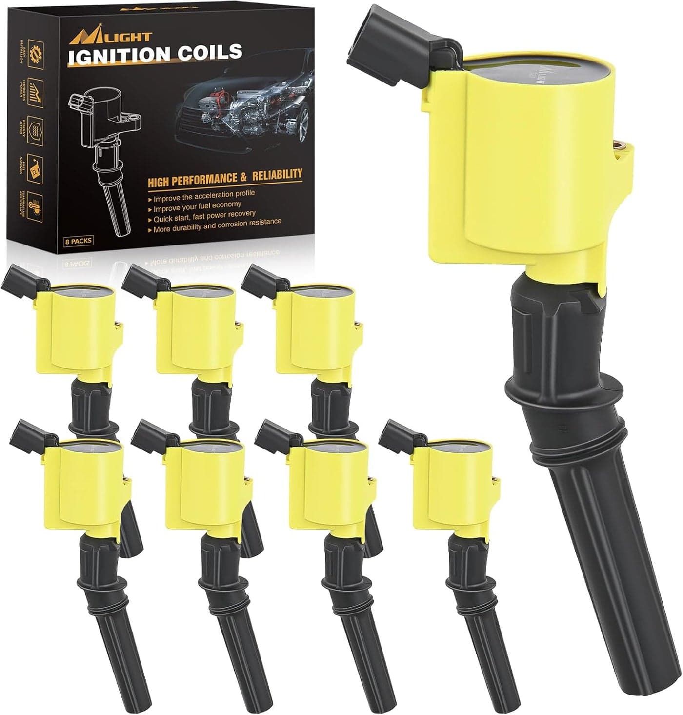Nilight Ignition Coil Pack Set of 8 for Ford 4.6L & 5.4L V8 Engines