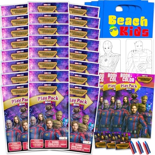Marvel Guardians Of The Galaxy Mini Party Favors Set for Kids Bundle with 24 Mini Guardians Of The Galaxy Grab n Go Play Packs with Coloring Pages Stickers and More Birthday Party Supplies