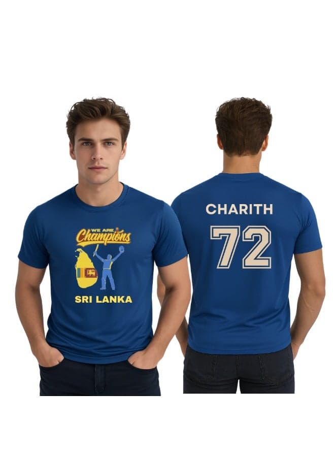 Srilanka Cricket Player Name Dry Fit T-Shirt For Mens | Half Sleeve Round Neck | Jersey For Sports,Training & Casual Wear | Lightweight Tee