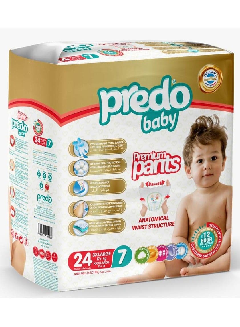 Predo Baby Premium Diaper Pants, Size 7 - 24 Pieces