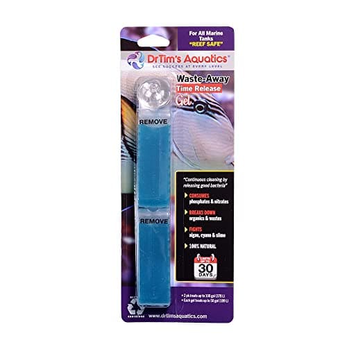 DrTim’s Aquatics Reef Safe Waste-Away Time Release Gel – Natural Fish Tank & Aquarium Leave-in Gel Waste Management Solution for Dissolving & Cleaning Organic Sludge & Waste - 2 Pack - Treats 100 gal