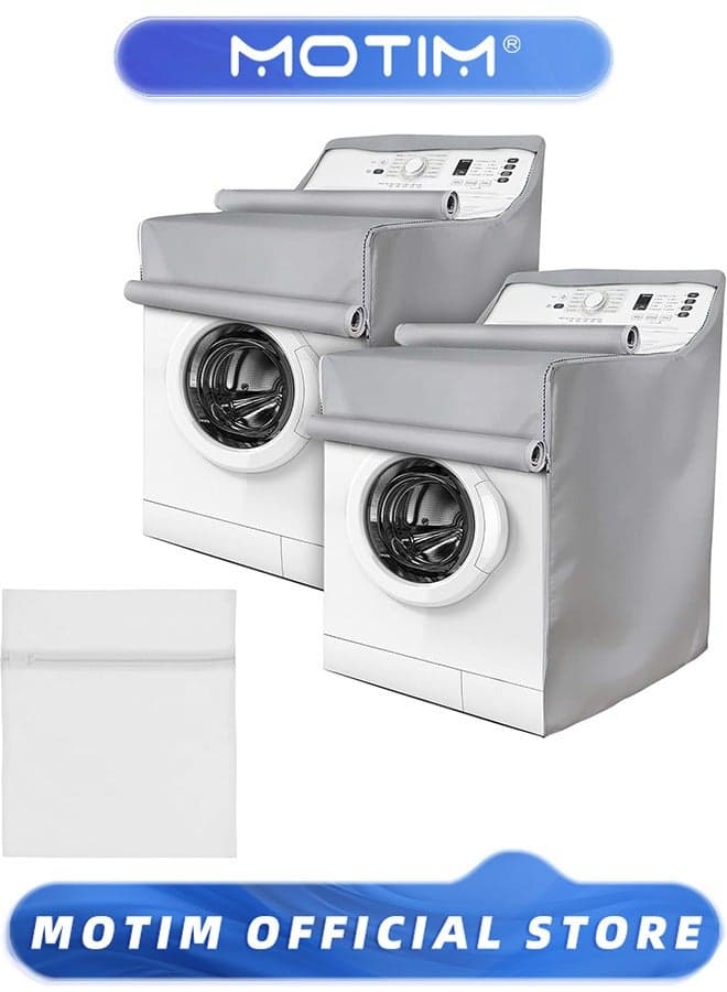 Washing Machine Covers with Laundry Bag Perfect For Top-load and Front-load Washer/Dryer - Premium Outdoor Protection For Most Washer Dryer Cover (Sliver)