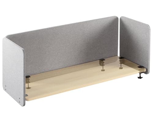 VIVO Clampon Privacy Panels 60 x 24 inch x1 24 x 24 inch x2 Sound Absorbing Cubicle Desk Dividers 3 Acoustic Partitions Gray PP3V108G