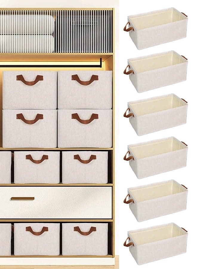 6 Pcs Wardrobe Clothes Organizer,Drawer Organizers and Storage,Drawer Organizers with Handle, Foldable Closet Organizer,Moisture and Mold Prevention,Sturdy and Durable,for Organizing Clothing Jeans Toys Book Shelves Closet Wardrobe,47 * 28 * 20cm
