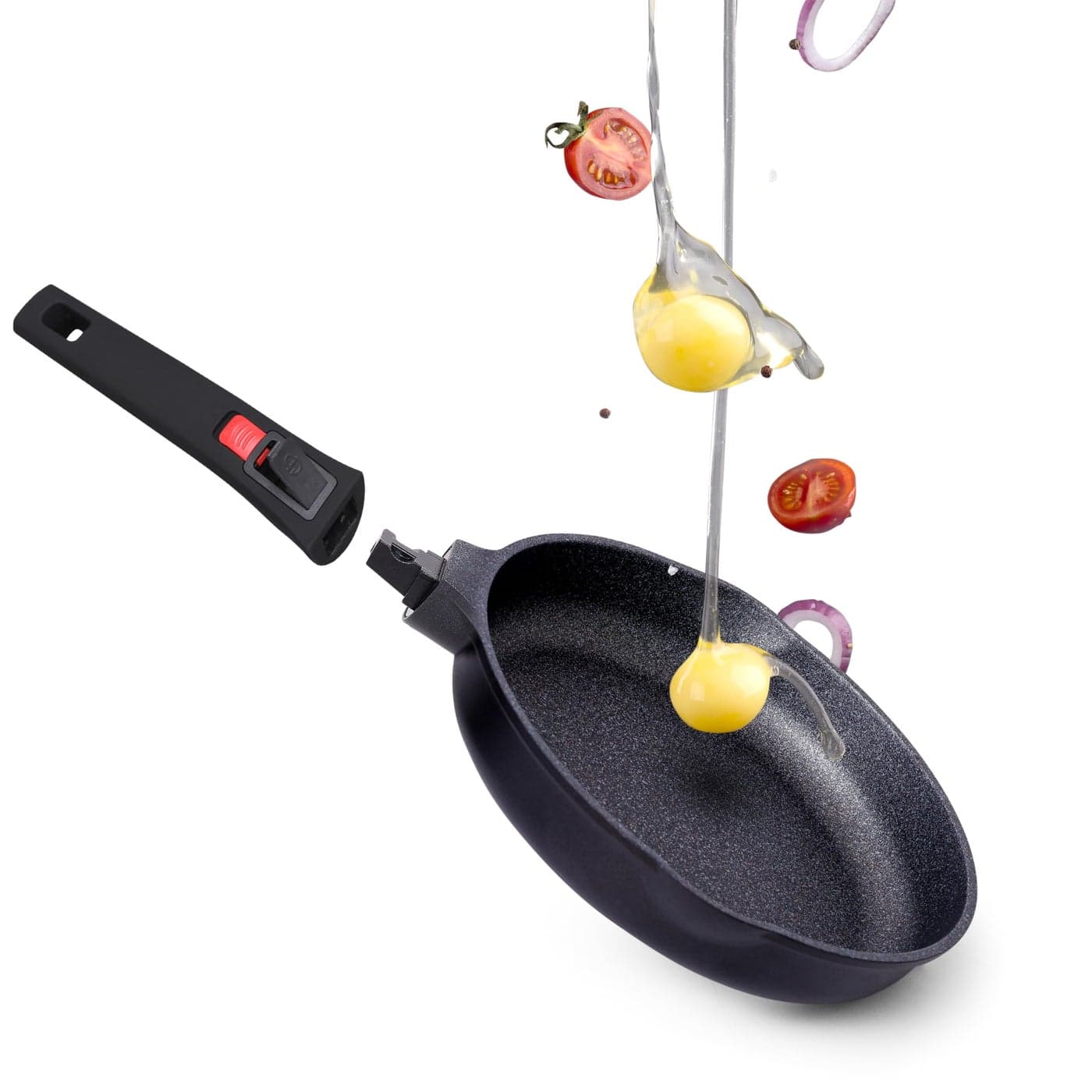 INTIGNIS Frying Pan Non Stick with Removable Handle Scratch Resistant Durable Induction Ready with Stainless Steel Base Chemical Free Ceramic Coating Oven Safe Skillet 28cm Frying Pan