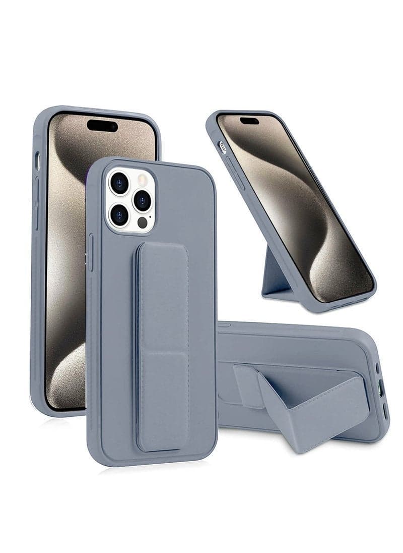 TPU Rubber Silicone Protective Phone Case for iPhone 15 Pro – Shockproof Anti-Slip Hand Grip Slim Back Cover with Raised Edges, Scratch-Resistant Surface & Precise Cutouts – Grey