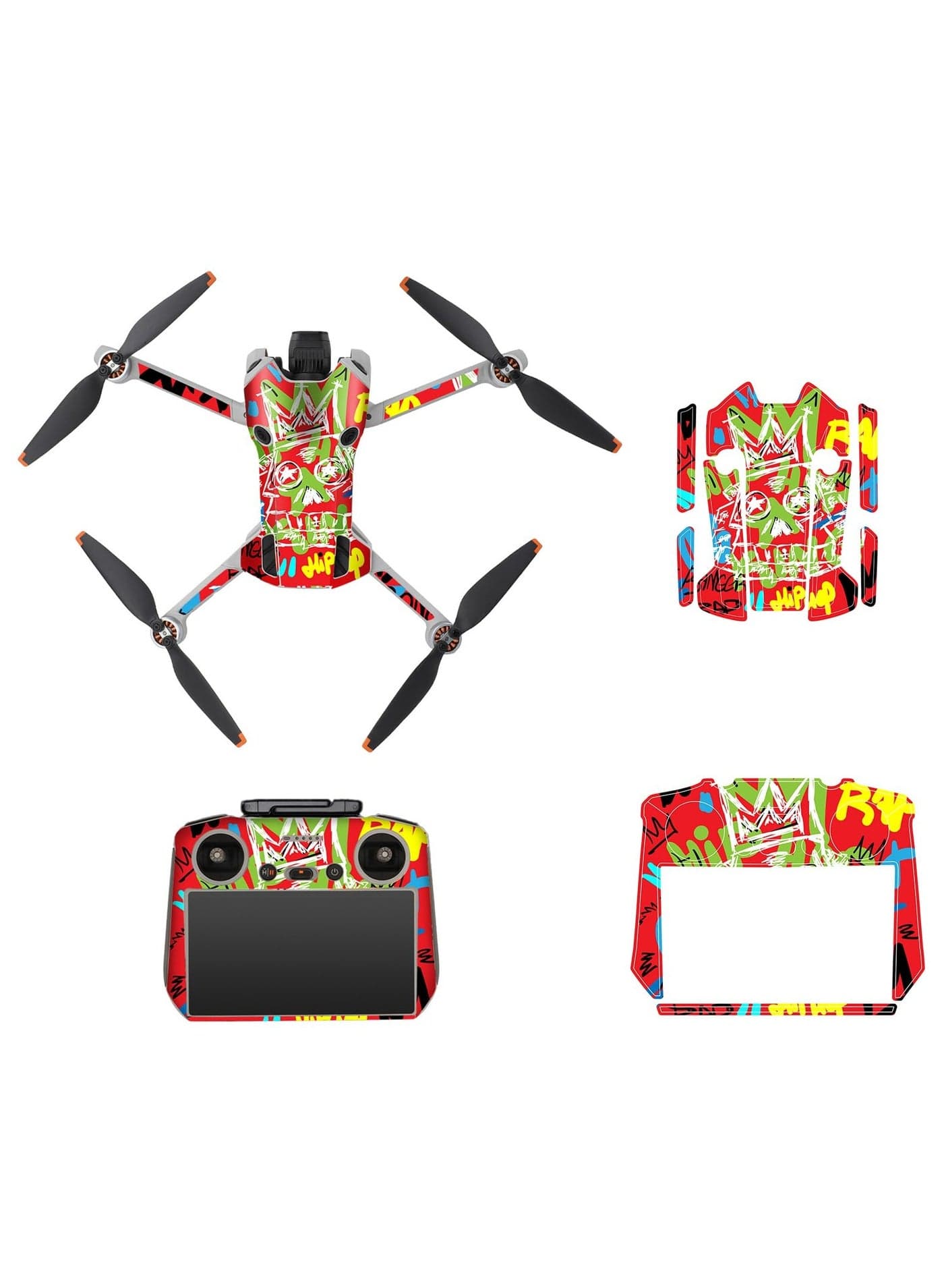 Mini 4 Pro Skin Set, PVC Decals for DJI Mini 4 Pro Accessory, Compatible with DJI RC 2 Remote Controller