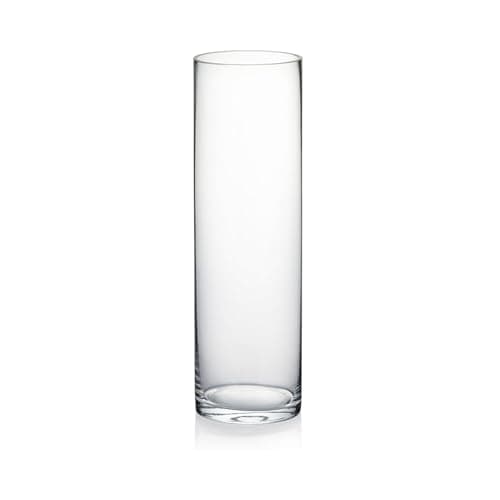 WGVI Quality Thick Weighted Clear Cylinder Glass Vases, 3" W x 10" H, Flower Bud Vase Skinny Narrow Floral Bouquet Container for Wedding Centerpieces Tabletop Pen Brush Holder, 1 Piece