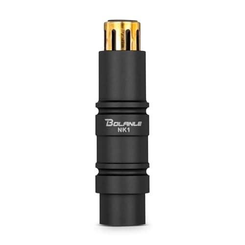 Bolanle Microphone Preamps 28dB Gain XLR Male to Female Adapter with Gold-Plated Connectors, 48V Phantom Power for SM7B/SM58 Mics, Mixer, Sound Card (Black)