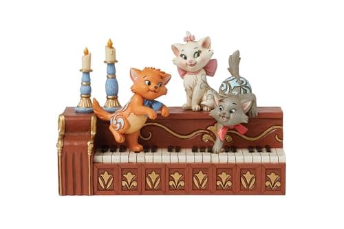 Enesco Disney Traditions Collection by Jim Shore The Aristocats Kittens Playing on a Piano Figurine Stone Resin Hand Painted Collectible Classic Disney Figurines Home Decor Statue 492 Inch