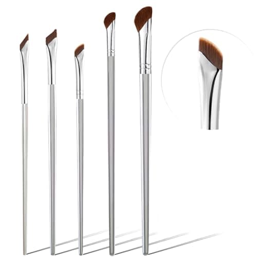 Nose Contour Brush Eyeliner Brush Set 5PCS Fine Angled Eyeliner Brush Concealer Brush Ultra Thin Slanted Flat Eyeliner Makeup Brushes Contour Brushes for Blending Liquid Cream Powder Cosmetics