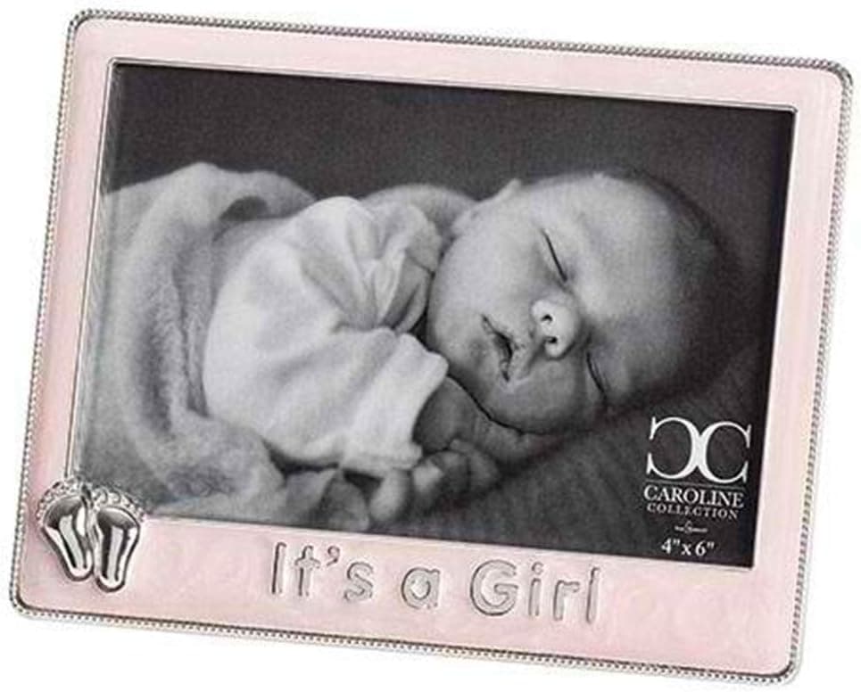 Roman Giftware Inc Caroline Collection New Baby 5 H Pink ITS A Girl Frame 6X4Religious Inspirational Durable 1x6x5