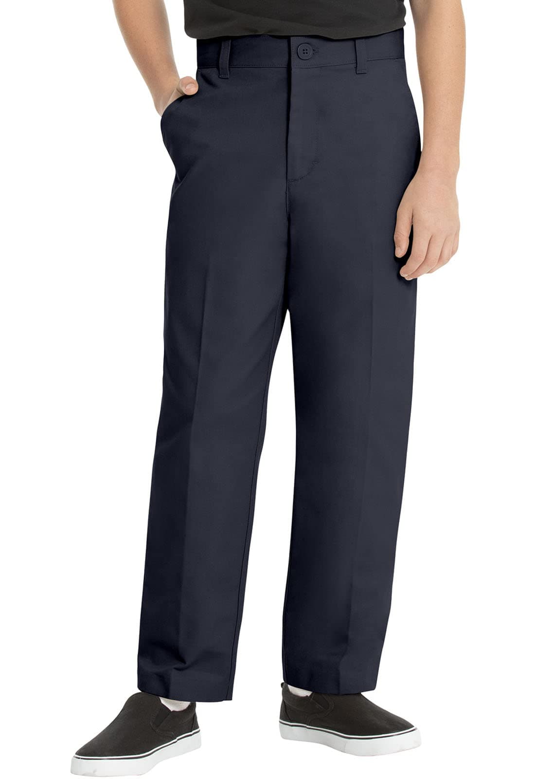Classroom School Uniforms Big Boys Husky Flat Front Pant, Dark Navy, 12H
