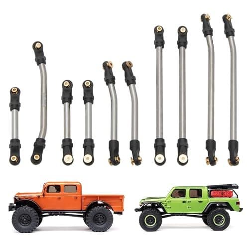 MEUS RACING SCX24 Links Titanium High Clearance Chassis Links Steering Links Set for Axial SCX24 Gladiator AXI00005 124 RC CrawlerTitanium Alloy