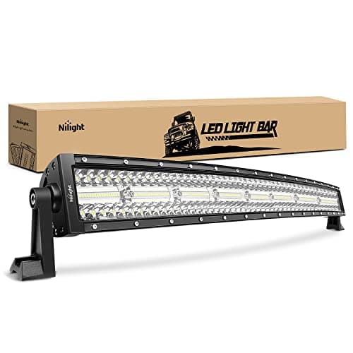 Nilight 33 Inch LED Light Bar 256 LED Chips 9860LM Curved Triple Row Spot Flood Combo High Power LED Driving Lights Off Road Lights for Trucks SUV Ute ATV Truck 4x4 Boat