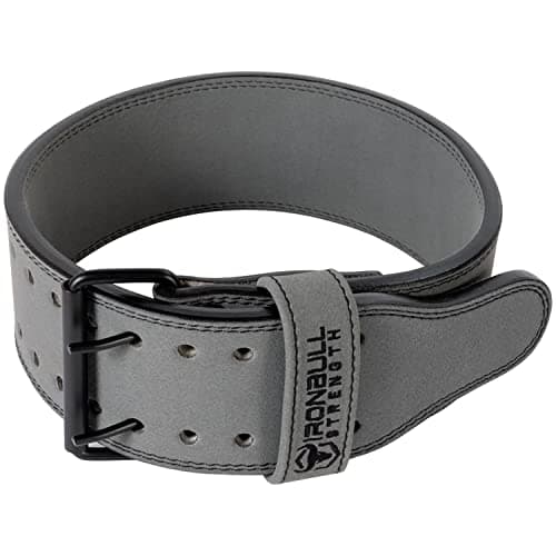 PowerLifting BeltWeight Lifting Belt 10mm Double Prong 4inch Wide Advanced Back Support for Weightlifting and Heavy Power Lifting Grey Small