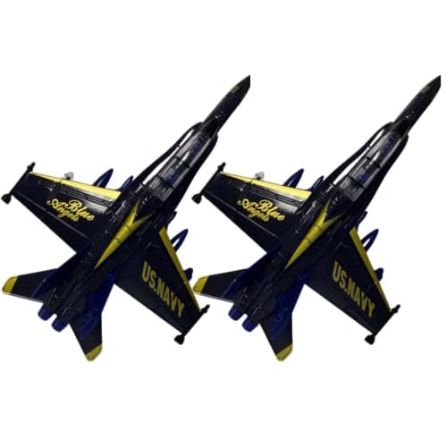 Magical Memories Collection Blue Angels Toy Planes Set of 2 Die Cast Airplanes Fighter Jet Toy Great Model Planes with Pull Back Action Toy Blue Angels Jets Model Plane Navy Blue Airplane 7x5