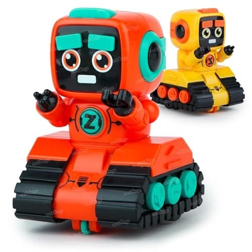Zest 4 Toyz Push and Go Robot Toy for Kids Inertia Driving Swinging Action Educational Robot Car Toy Indoor Outdoor Fun Gift for Boys and Girls 12 Months + (Pack of 1) Random Color