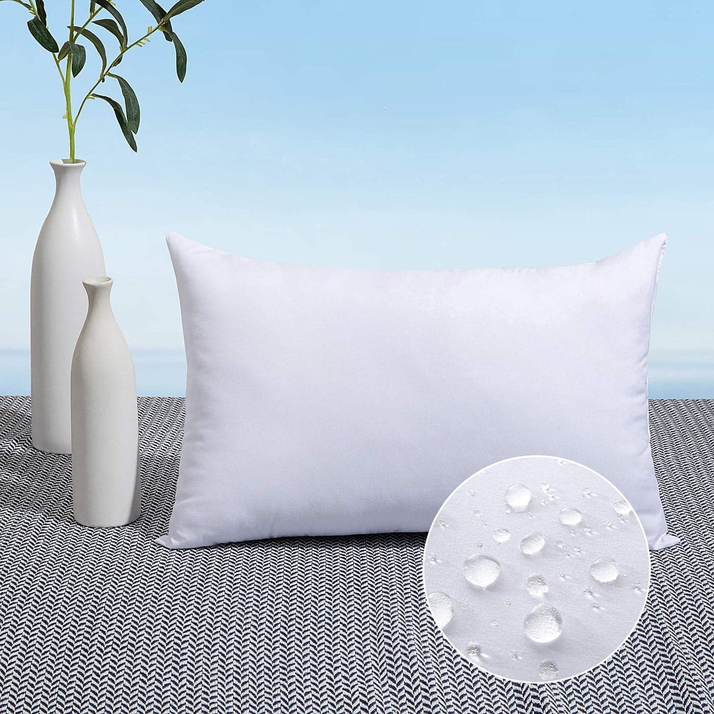 MIULEE 12x24 Pillow Insert Throw Pillow Insert Outdoor Pillows WaterResistant Premium Lumbar Outdoor Pillow Stuffer Sham for Couch Sofa Patio Furniture Cushion Porch Swing