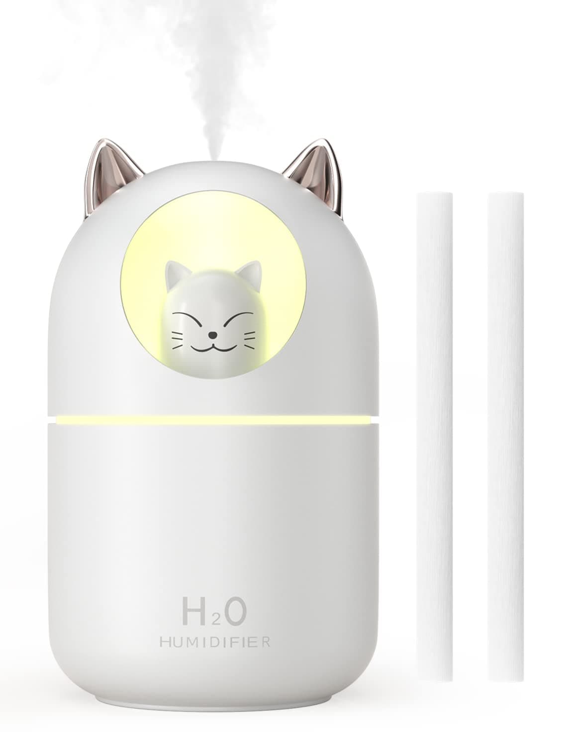Cool Mist Humidifier300ml Mini Humidifiers with Night LightWaterless AutoOff Air Humidifier20dB Quiet Humidifiers for BedroomCar Plant for Girl Boy