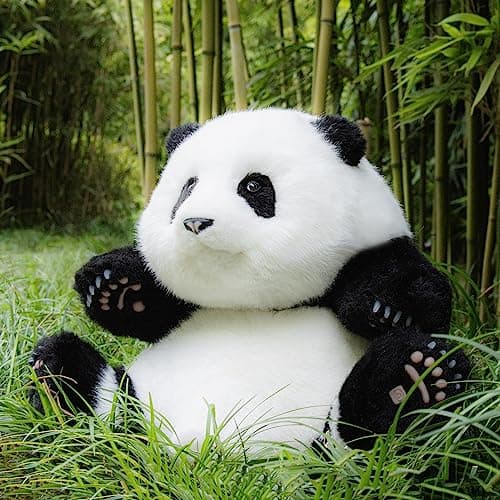 Chongker Weighted Panda Stuffed Animals Panda Plush for Companion HeHua Handmade Realistic Giant Big Plush 46LBS 165 Lifelike Animals