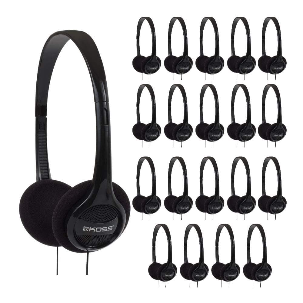 Koss KPH7 Lightweight Portable OnEar Headphones Bundle Black 20Pack