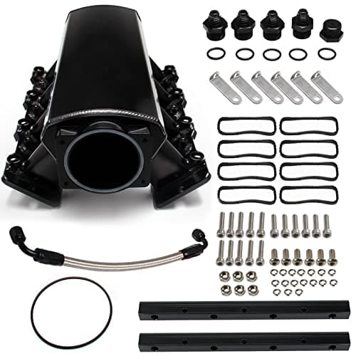 YESHMA For LS LS1 LS2 LS6 Intake Manifold Compatible with Chevy 4.8L 5.3L 5.7L 6.0L (92MM Black)