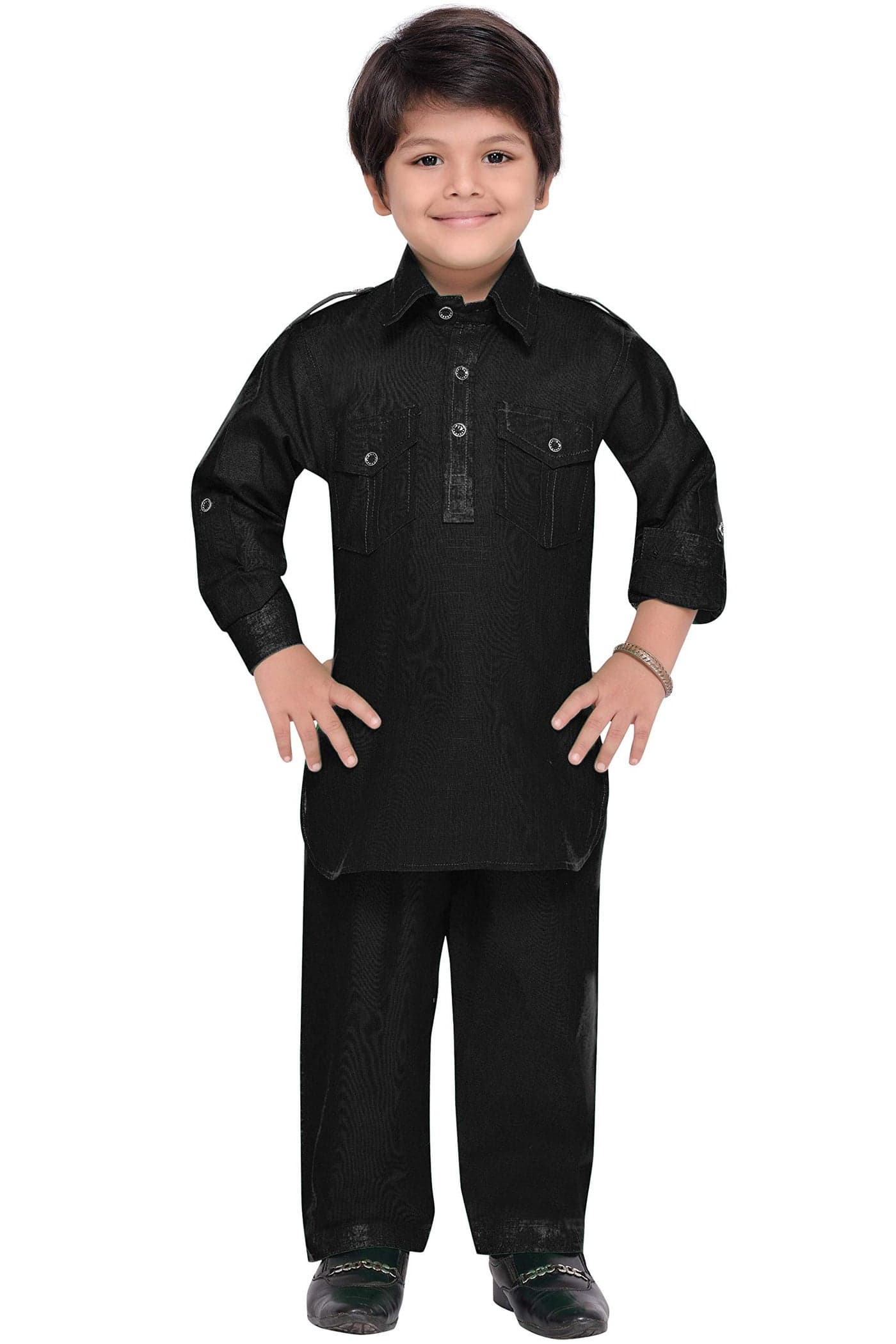AJ DEZINES Pathani Suit For Kids Boys | Boys Kurta Set | Traditional Party & Ethnic Wear | Kids Kurta Pyjama Set | Solid Cotton Kurta Pajama | Wedding & Festive Outfit - Regular Fit - Sky-2