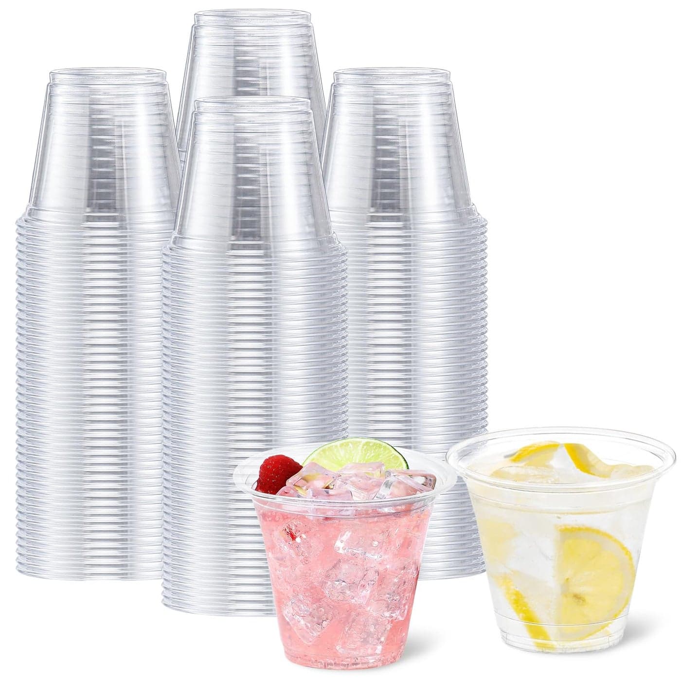 BYSNOW 250 Pack 9 oz Disposable Plastic Cups for Party Plastic Wine Cups with Higher Heat Resistance 9oz 250pack