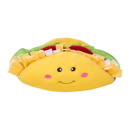 ZippyPaws NomNomz Dog Squeaky Toys to Keep Them Busy Funny Food Plush for Small Medium Dogs Cute Stuffed Puppy Toy Pet Products Gift for Dogs of All Breeds Soft and Cuddly Taco