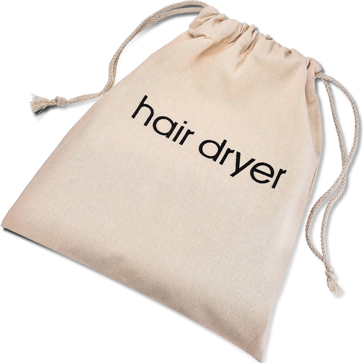 Hair Dryer Bags Drawstring Bag Container Hairdryer Bag 118 by 138 Inch Cotton Beige