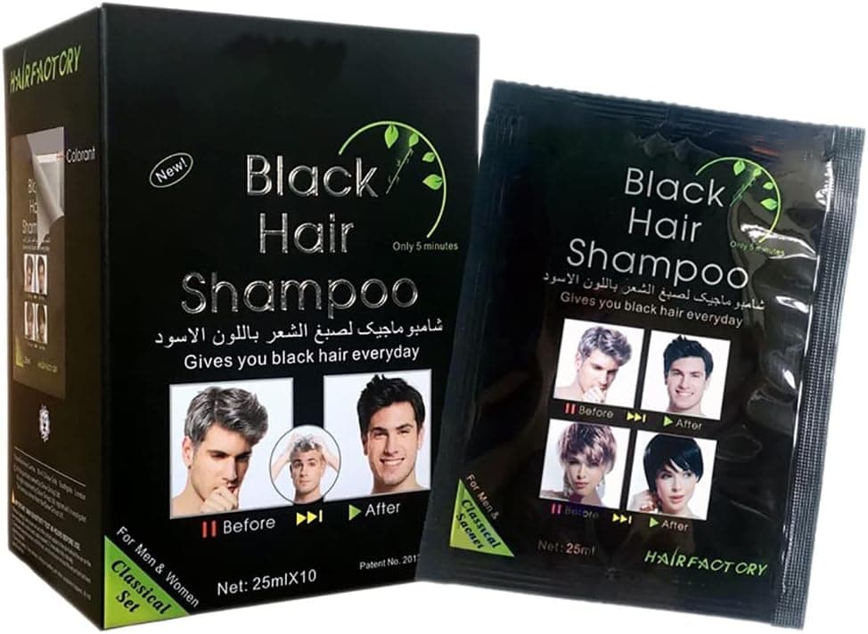 Instant Hair Dye for Men Women Black Hair Shampoo Black Color Simple to Use Last 30 days Natural Ingredients