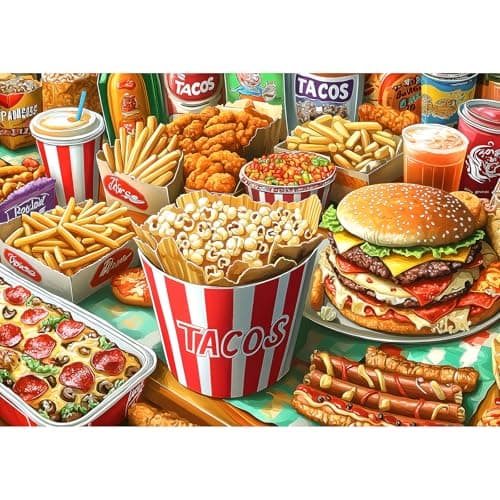 Super Delicious Tacos Food 1000 Piece Puzzles for Adults Challenge Art Clearance Jigsaw Puzzles for Gifts Birthday Party Game Family 275 197 Inch Dust Free Puzzle