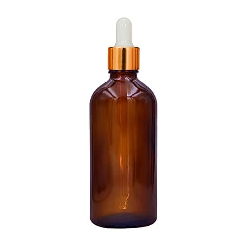 nsb herbals 100 ml Amber Round Empty Glass Bottle/Glass Dropper/Golden Ring/White Silicone Teat, Refillable, For Essential Oils, Diy Perfumes (Pack Of 1)